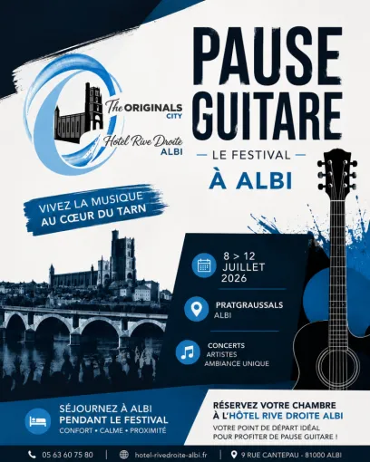 Partenaire de "Pause Guitare", Festival musique Albi , Albi, Hôtel Rive Droite Albi