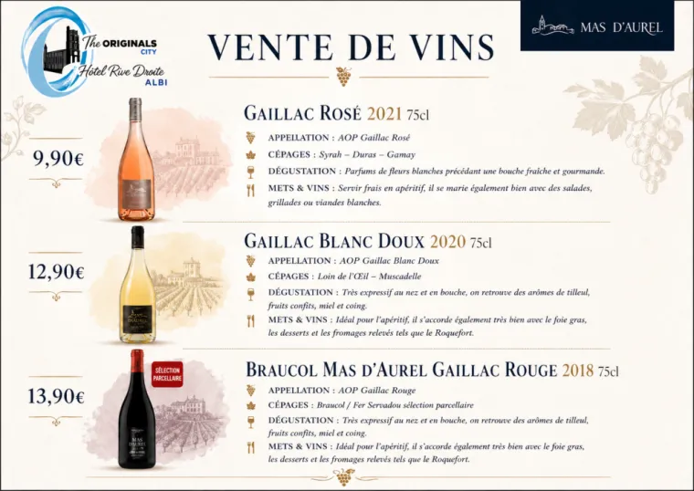 Vin locaux Albigeois - Hotel Rive Droite Albi, Albi, Hôtel Rive Droite Albi